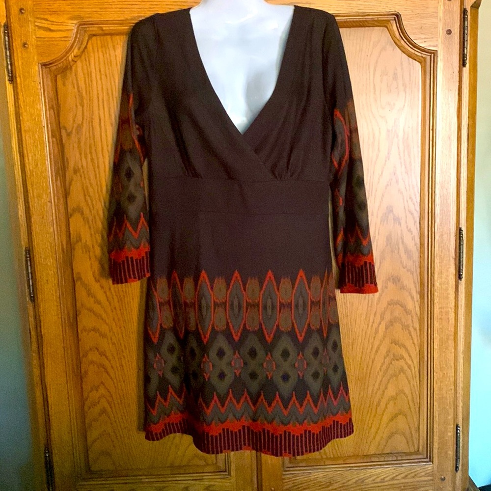 Brown soft tunic or mini dress long sleeve